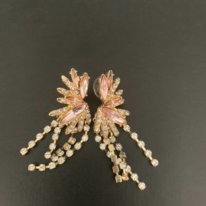 Pink and gold statement earrings